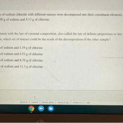 Two samples of sodium chloride were decomposed